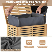 80L Bamboo Laundry Hamper with Liner and Handles