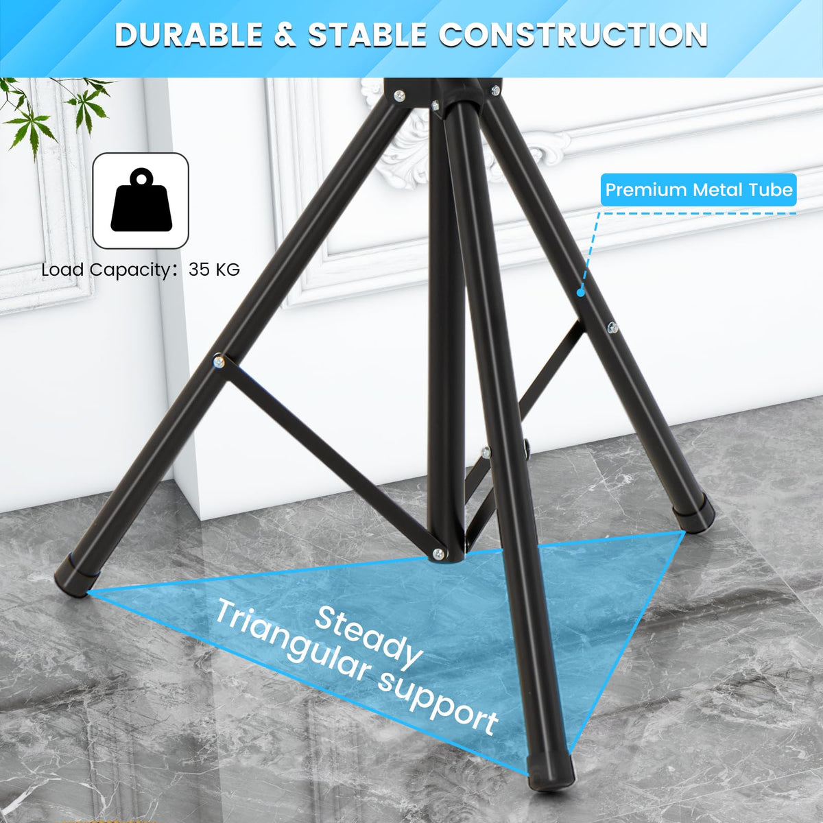 Height Adjustable TV Stand, LCD Flat Panel TV Tripod with 35 KG Weight Capacity