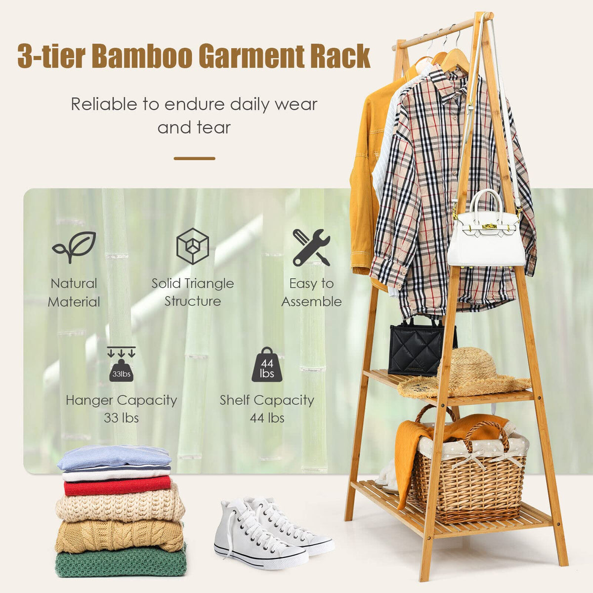 Giantex Bamboo Garment Rack