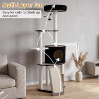 Large Cat Tree Tower with Condo Scratching Posts and Ramp for Cats