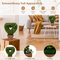 Giantex 4-Set Artificial Plants, Mini Fake Potted Plants, Small Greenery Plants