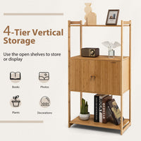 Bamboo Storage Cabinet with 3 Shelves for Bathroom