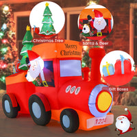 2.6M Christmas Inflatable Light Up Santa Train for Garden & Lawn
