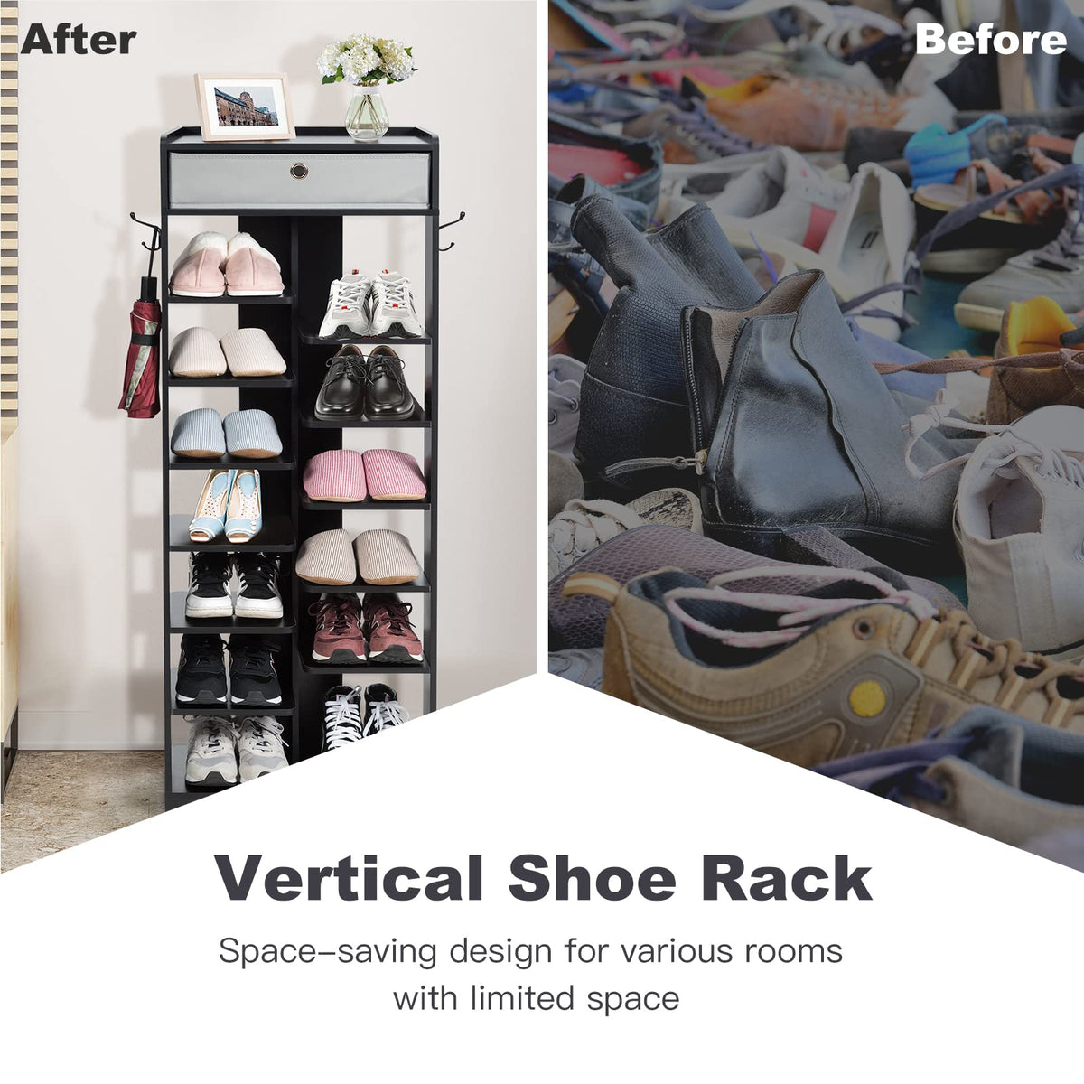 Shoe Rack, Narrow Shoe Tower, Space-saving Shoe Rack 4