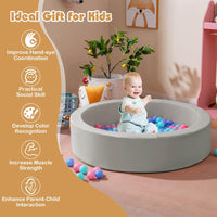 Round Foam Ball Pits with 200 Ocean Balls and Washable PU Cover