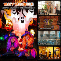 182CM Halloween Blow Up Pumpkin and Ghost Combo with Built-in LED and Blower