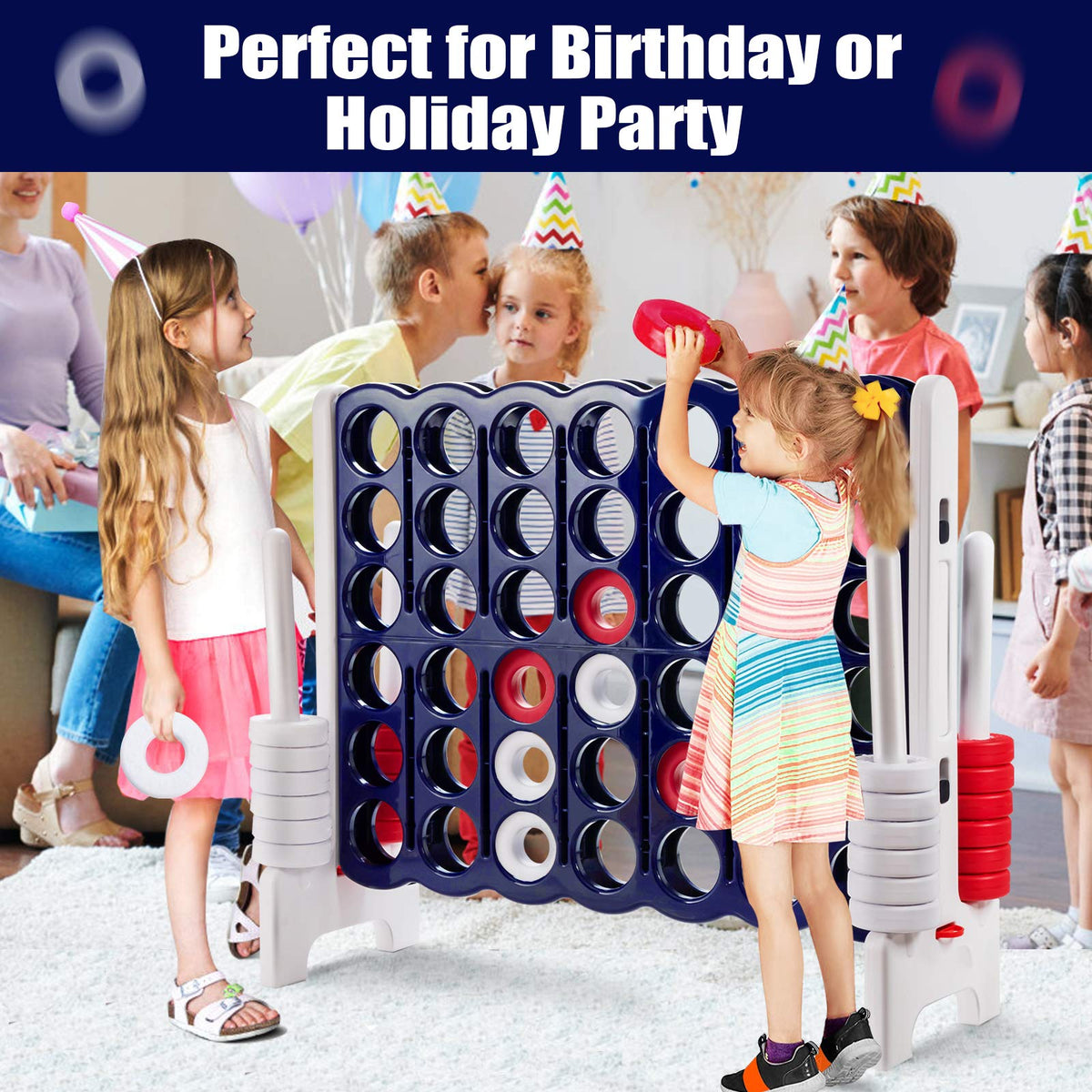 Giant Connect 4 in A Row Jumbo Family Garden yard Game Outdoor Toy 4-to-Score Kids Adult Family Party