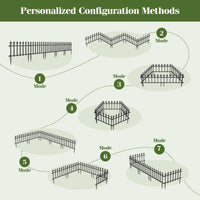 5/10-Pack Metal Garden Fence 280/560x44cm No Dig Border for Lawn Pathway