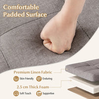 45cm Ottoman with Storage Linen Fabric Footstool