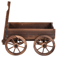 Giantex Wood Wagon Flower Planter Pot Stand