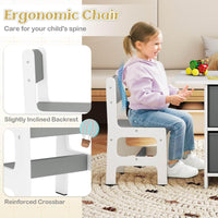 Kids Table and Chair Set, Toddler Wooden Activity Table & 2 Chairs Set