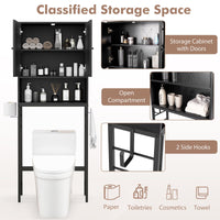 ver The Toilet Storage Cabinet, Free Standing Toilet Rack w/ 2 Doors