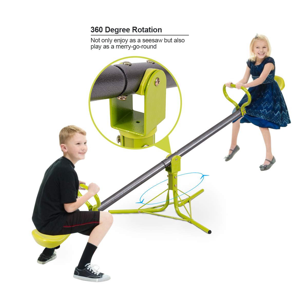 Kids Seesaw Swivel Children Teeter Totter Outdoor Play Set for 2 children