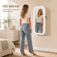 Lockable Full-Length Mirror Jewelry Cabinet