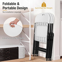 Giantex Foldable Plastic Chairs Set, Portable Seats