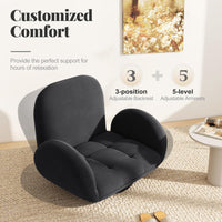 Giantex Swivel Floor Chair Folding Gaming Chair with Adjustable Backrest
