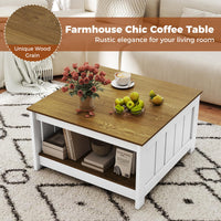 Square Cocktail Table with Storage Shelf