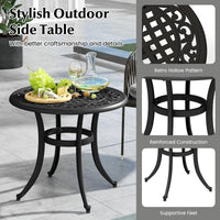 Cast Aluminum Patio Table, 60 CM Outdoor Round Side Table