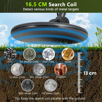 Professional Gold Detector w/ IP68 Waterproof Coil Adjustable Stem