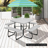 8-person Square Picnic Table Bench Set with 4 Benches 225 KG Capacity