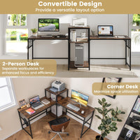 240 cm Long Convertible 2-Person Desk