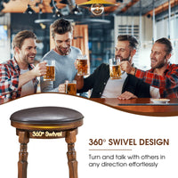 Giantex Swivel Bar Stools, Kitchen Counter Height Bar Stool w/ 360° Swivel Cushioned Seat, Soft PU Leather