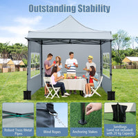 10 x 10 FT Pop up Canopy Tent with Sidewalls and Awning with Sandbags