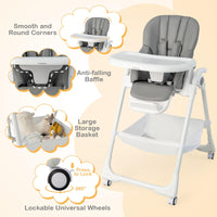 Convertible Infant Dining Chair with 7 Height for Babies and Toddlers