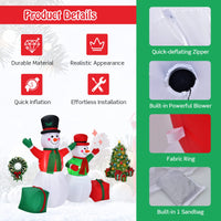 1.82M & 1.52M Christmas Inflatable Snowmen with LED Lights