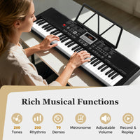 61 Keys Portable Keyboard for Beginners, Electric Piano Keyboard Kit