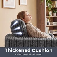 Furry Boneless Couch with Removable Cover and Pillow