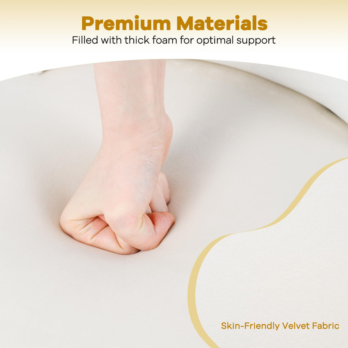 Velvet Vanity Chair with Tufted Low Back and Solid Wood Legs