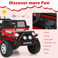12V Kids Ride-On Car, Electric Children Ride-On Truck w/Remote Control