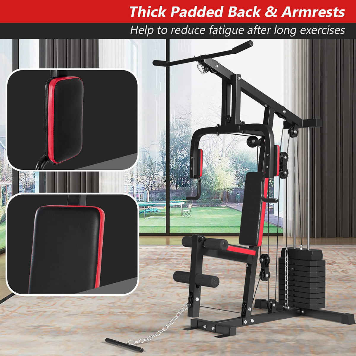 Ergonomic Workout Equipment with Pulley, Arm and Leg Developer for Total Body Training