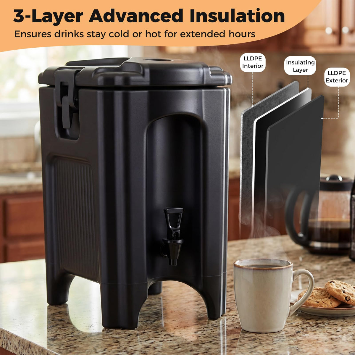 Giantex 18 L Insulated Beverage Dispenser, Hot and Cold Drink Server Carrier