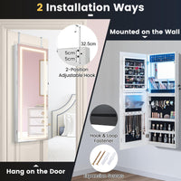 Giantex 108 cm Jewelry Mirror Cabinet, Lockable Jewelry Door & Wall Cabinet