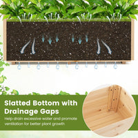 Raised Garden Bed with Trellises, Hanging Roof, Elevated Planter Box