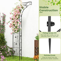 Giantex - 2 Half Garden Arch Trellis, 8.2ft Metal Garden Gazebo