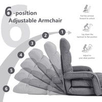 Multipurpose Lounger Chair w/Integrated Armrests & Bonus Lumbar Pillow