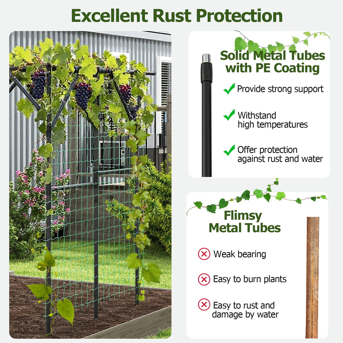 Large Garden Arch Trellis for Climbing Plants Outdoor