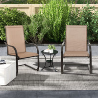 C-Spring Motion Patio Dining Chairs Set of 2, High Back Patio Chairs with Breathable Fabric and Sturdy Metal Frame