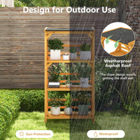 Wooden Storage Rack Load 90 kg with Weatherproof Asphalt Roof for Garden