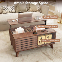 GIANTEX Lift Top Coffee Table with Hidden Compartment for Living Room