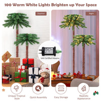 Pre-Lit Artificial Palm Tree with 100 LED Lights for Christmas