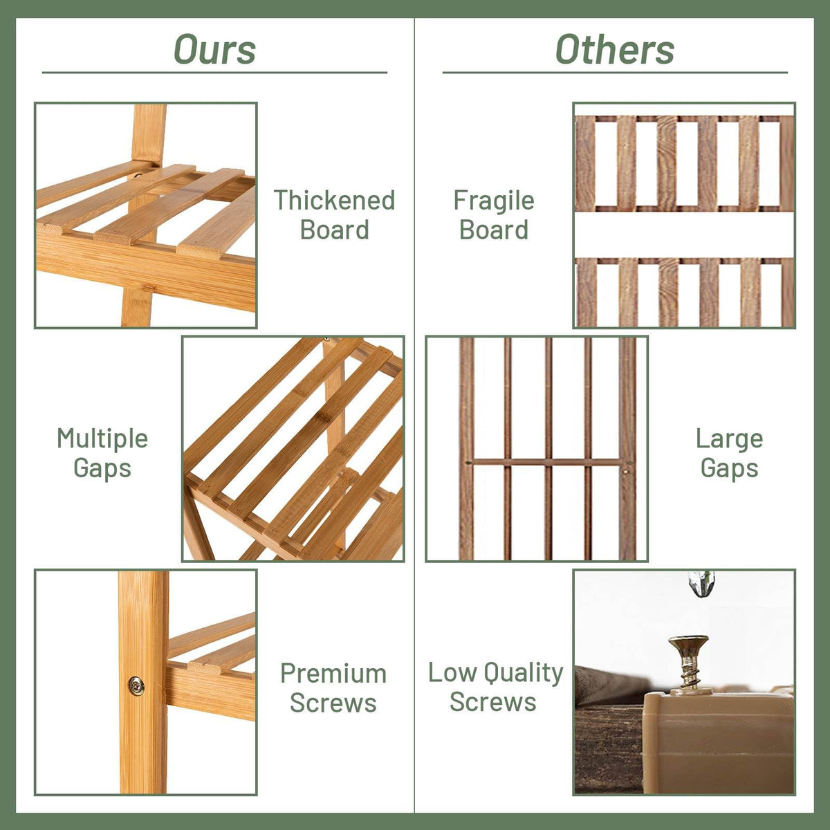 Bamboo Plant Stand, 5 Tier 12 Potted Plant Shelf