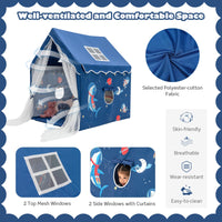 Large Kids Play Tent with Removable Padded Mat & Gauze Door Curtain