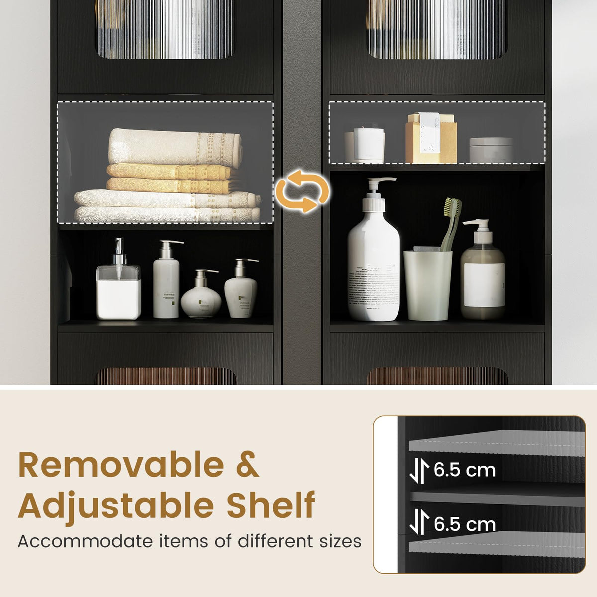 Giantex Tall Bathroom Storage Cabinet, 170 cm H Freestanding Storage Organizer