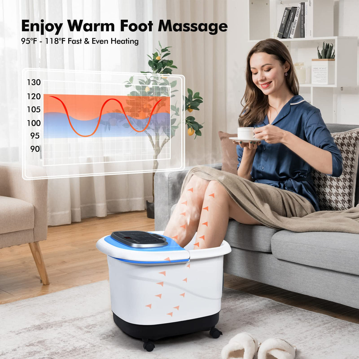 Foot Spa Bath Multifunctional Electric Foot Baths Machine with LED Display