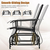 Outdoor Glider Chair with Metal Frame and Breathable Fabric