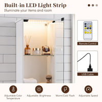 Tall Bathroom Cabinet with Lights & Press-to-Open Door